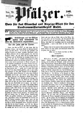 Pfälzer Mittwoch 2. Oktober 1861