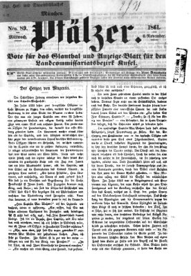 Pfälzer Mittwoch 6. November 1861