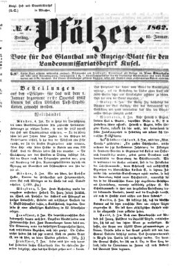 Pfälzer Freitag 10. Januar 1862