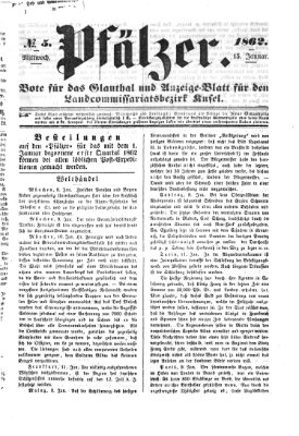 Pfälzer Mittwoch 15. Januar 1862