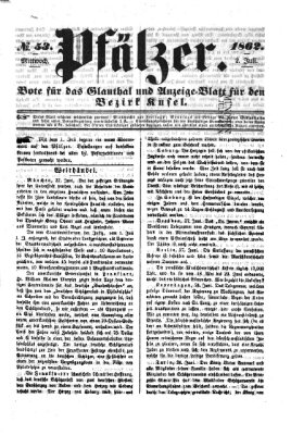 Pfälzer Mittwoch 2. Juli 1862