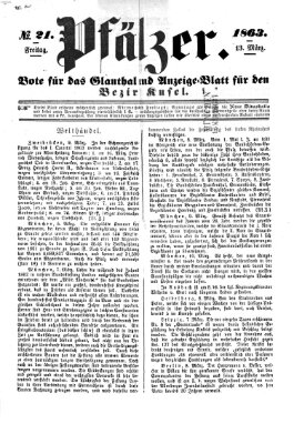 Pfälzer Freitag 13. März 1863