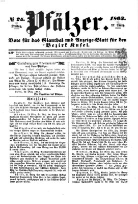 Pfälzer Freitag 27. März 1863