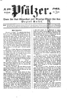 Pfälzer Mittwoch 22. April 1863