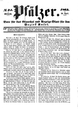 Pfälzer Mittwoch 29. April 1863