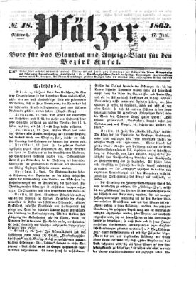 Pfälzer Mittwoch 17. Juni 1863