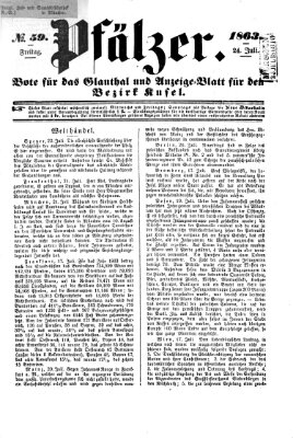 Pfälzer Freitag 24. Juli 1863