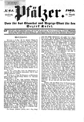 Pfälzer Mittwoch 12. August 1863