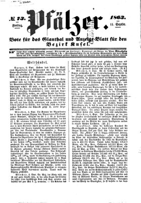 Pfälzer Freitag 11. September 1863