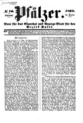 Pfälzer Mittwoch 23. September 1863