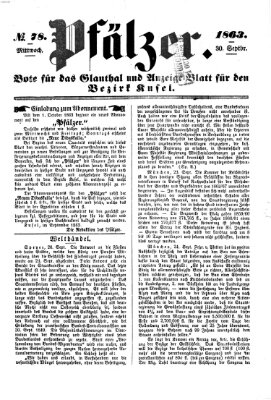 Pfälzer Mittwoch 30. September 1863