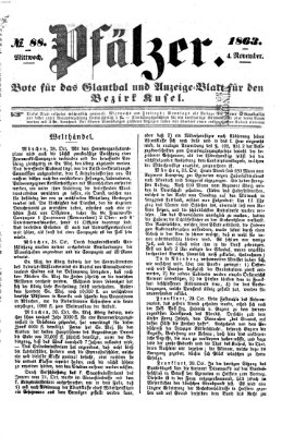 Pfälzer Mittwoch 4. November 1863