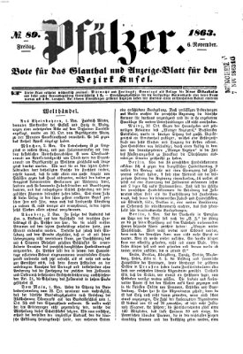 Pfälzer Freitag 6. November 1863