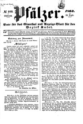 Pfälzer Mittwoch 23. Dezember 1863