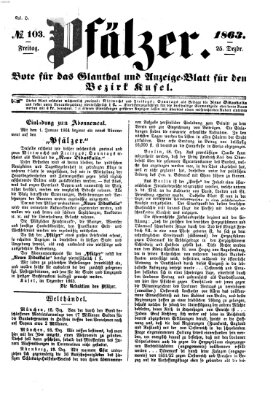 Pfälzer Freitag 25. Dezember 1863