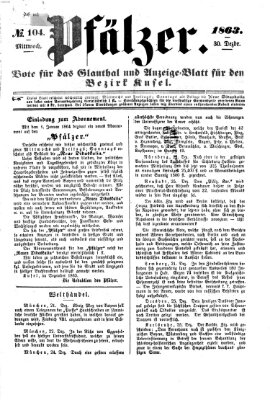 Pfälzer Mittwoch 30. Dezember 1863