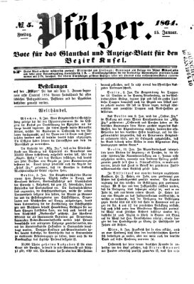 Pfälzer Freitag 15. Januar 1864