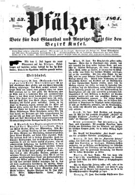 Pfälzer Freitag 1. Juli 1864