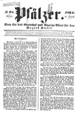 Pfälzer Freitag 12. August 1864