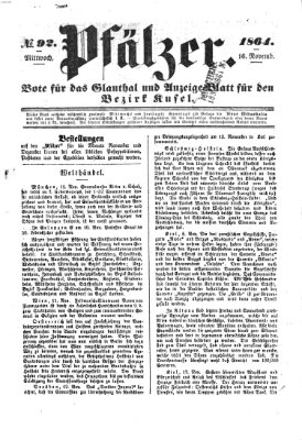 Pfälzer Mittwoch 16. November 1864