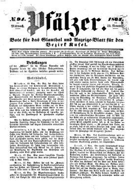 Pfälzer Mittwoch 23. November 1864