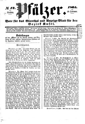 Pfälzer Freitag 10. Februar 1865