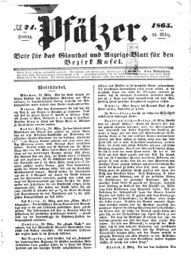 Pfälzer Freitag 24. März 1865