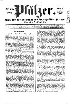 Pfälzer Freitag 16. Juni 1865