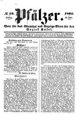 Pfälzer Freitag 30. Juni 1865