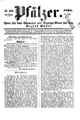 Pfälzer Mittwoch 12. Juli 1865