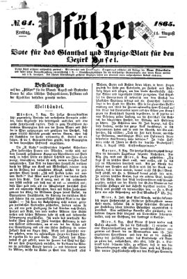 Pfälzer Freitag 11. August 1865