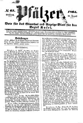 Pfälzer Mittwoch 23. August 1865