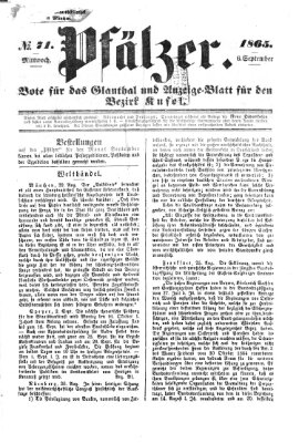 Pfälzer Mittwoch 6. September 1865