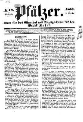 Pfälzer Mittwoch 13. September 1865