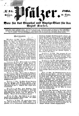 Pfälzer Mittwoch 20. September 1865