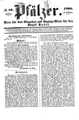 Pfälzer Freitag 13. Oktober 1865