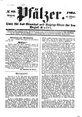 Pfälzer Mittwoch 18. Oktober 1865