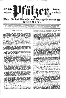 Pfälzer Mittwoch 8. November 1865