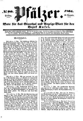 Pfälzer Freitag 10. November 1865