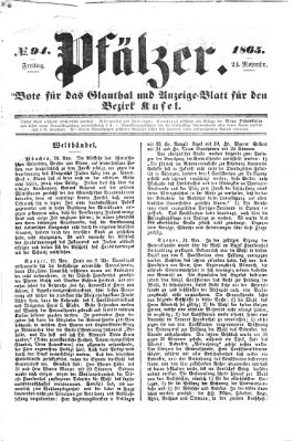 Pfälzer Freitag 24. November 1865