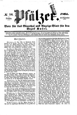 Pfälzer Freitag 15. Dezember 1865