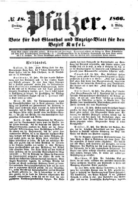 Pfälzer Freitag 2. März 1866