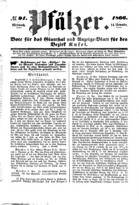 Pfälzer Mittwoch 14. November 1866