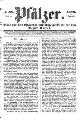 Pfälzer Freitag 7. Dezember 1866