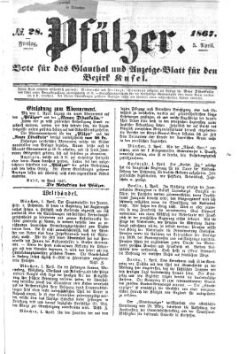 Pfälzer Freitag 5. April 1867