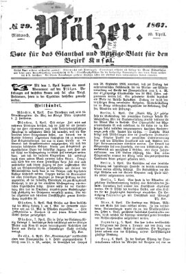 Pfälzer Mittwoch 10. April 1867