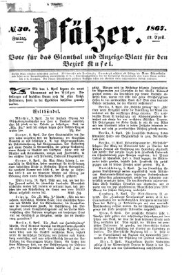 Pfälzer Freitag 12. April 1867