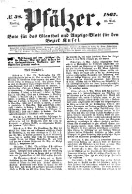 Pfälzer Freitag 10. Mai 1867