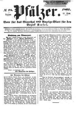 Pfälzer Freitag 27. September 1867