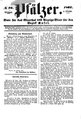 Pfälzer Mittwoch 2. Oktober 1867